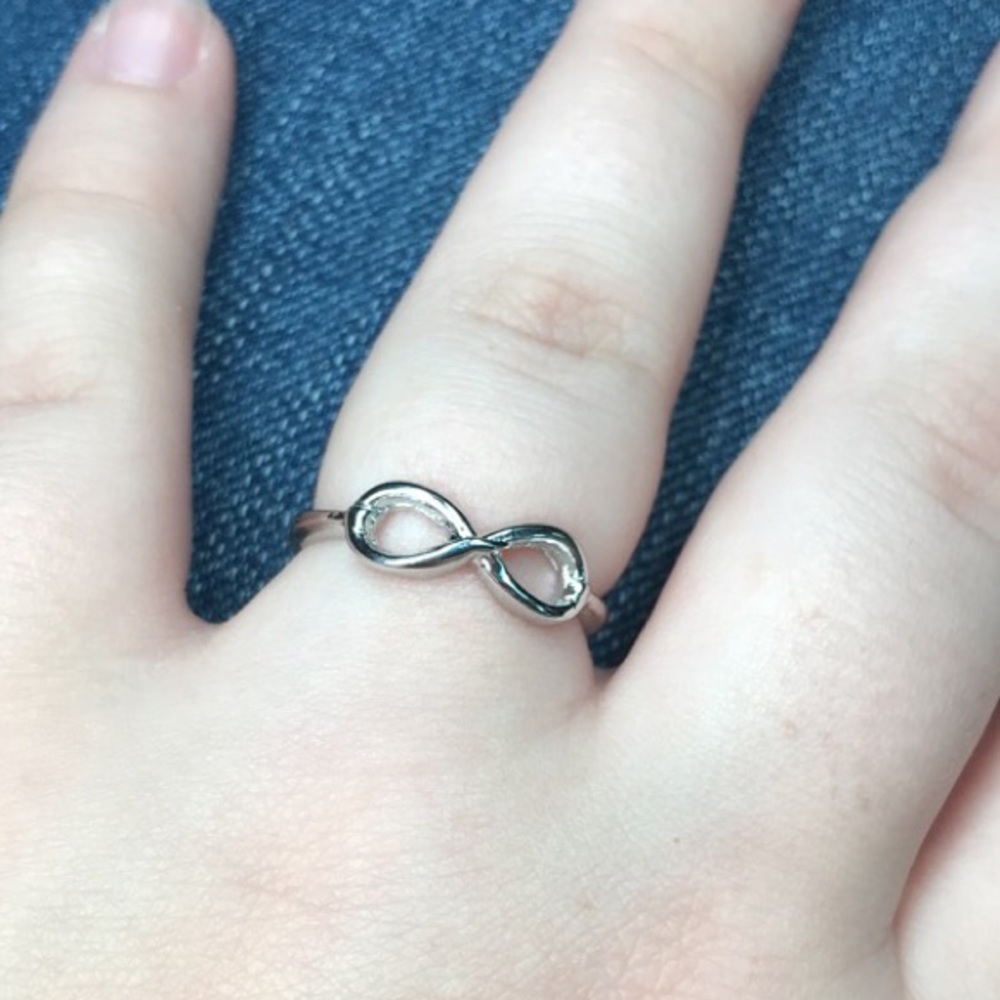 Sterling silver plated infinity ring